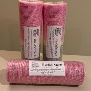 Pink Burlap Mesh Roll for Home Decor